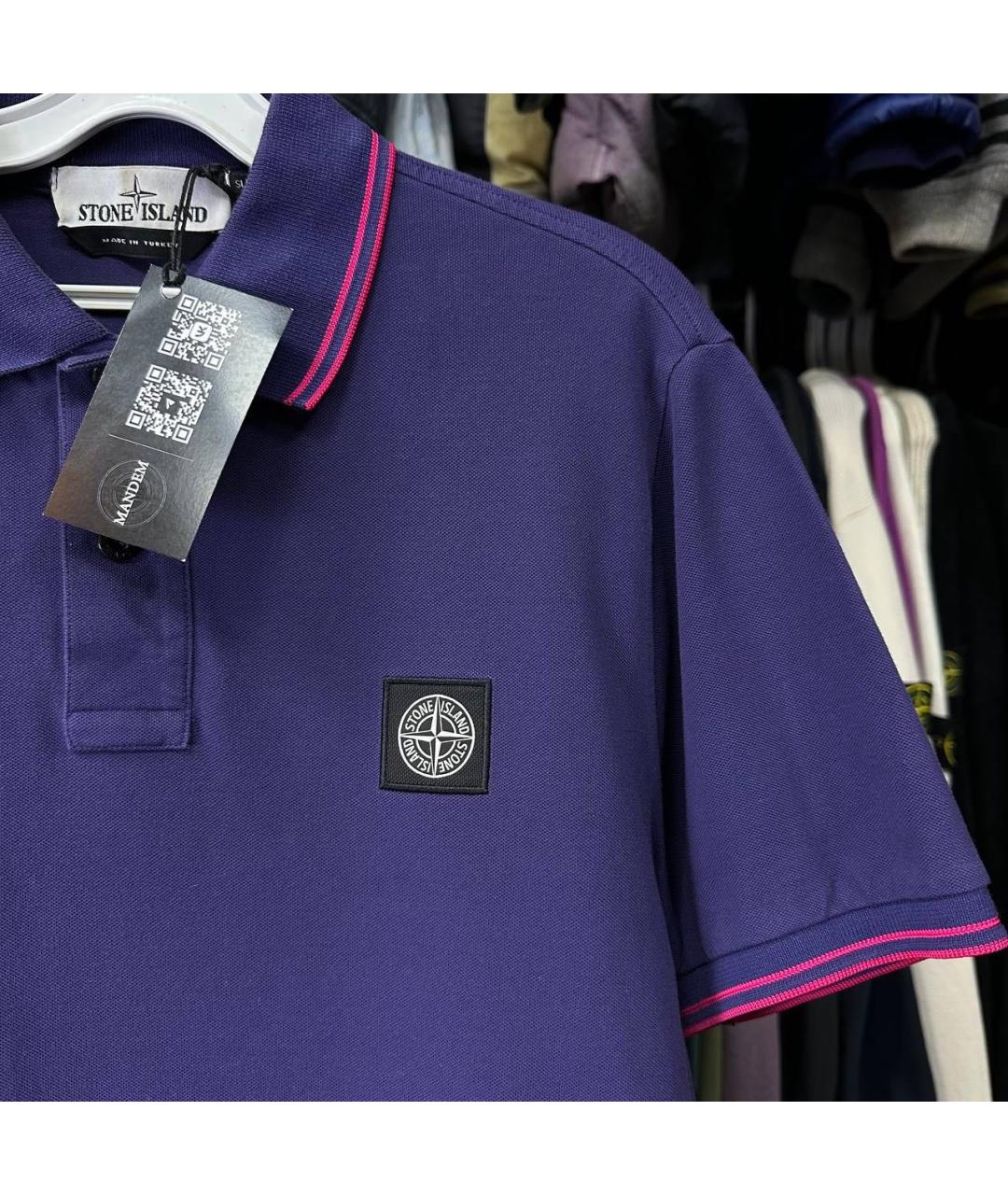 STONE ISLAND Фиолетовое хлопковое поло с коротким рукавом, фото 3