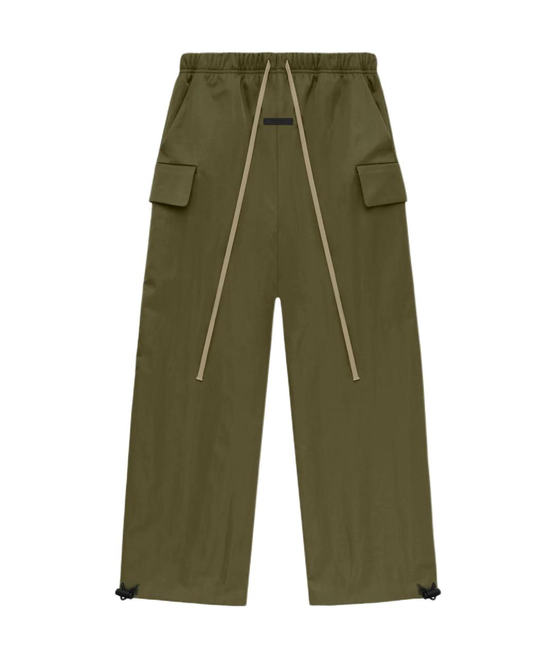 FEAR OF GOD ESSENTIALS Зеленые нейлоновые прямые брюки, фото 1