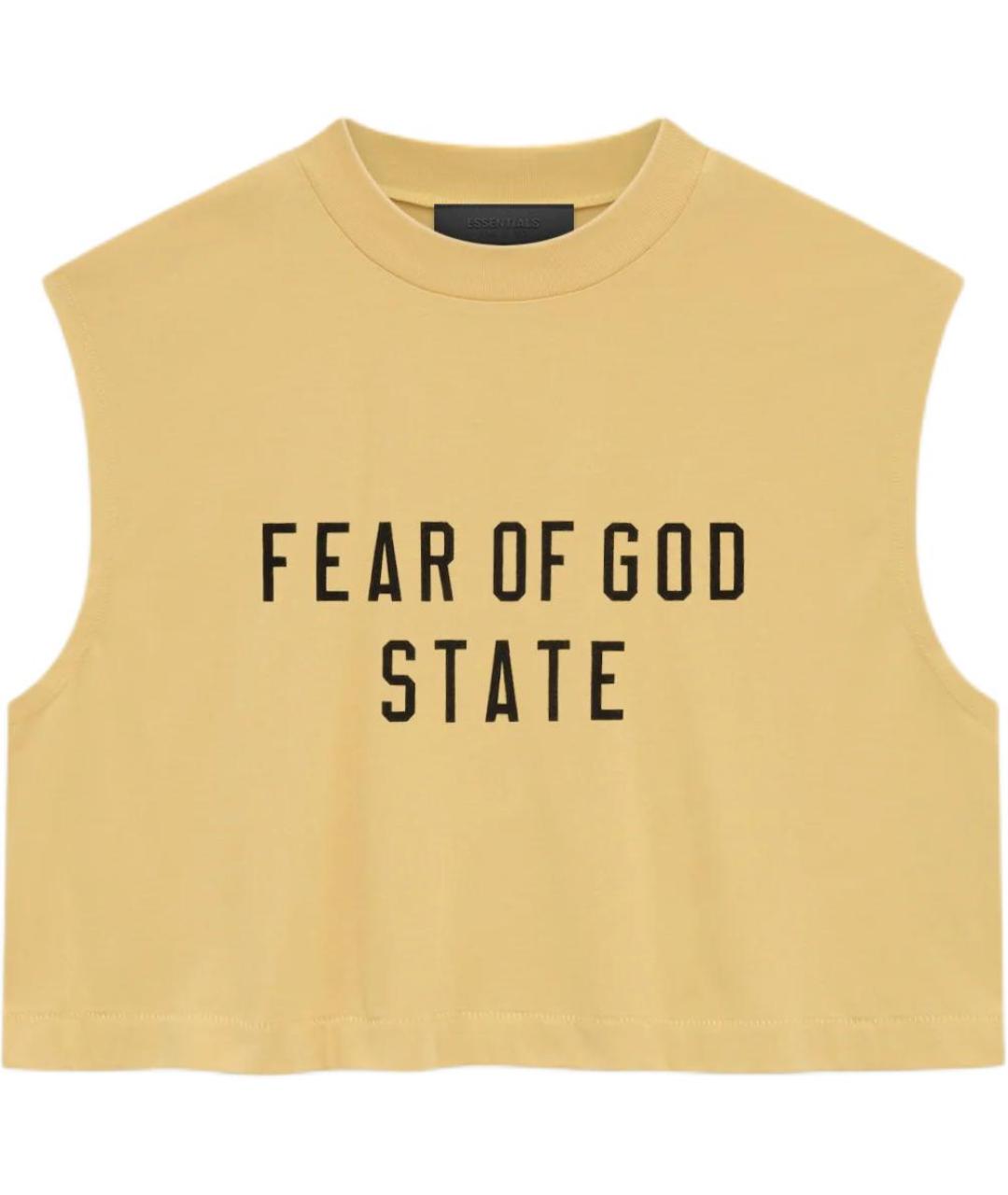 FEAR OF GOD ESSENTIALS Желтая хлопковая майка, фото 1