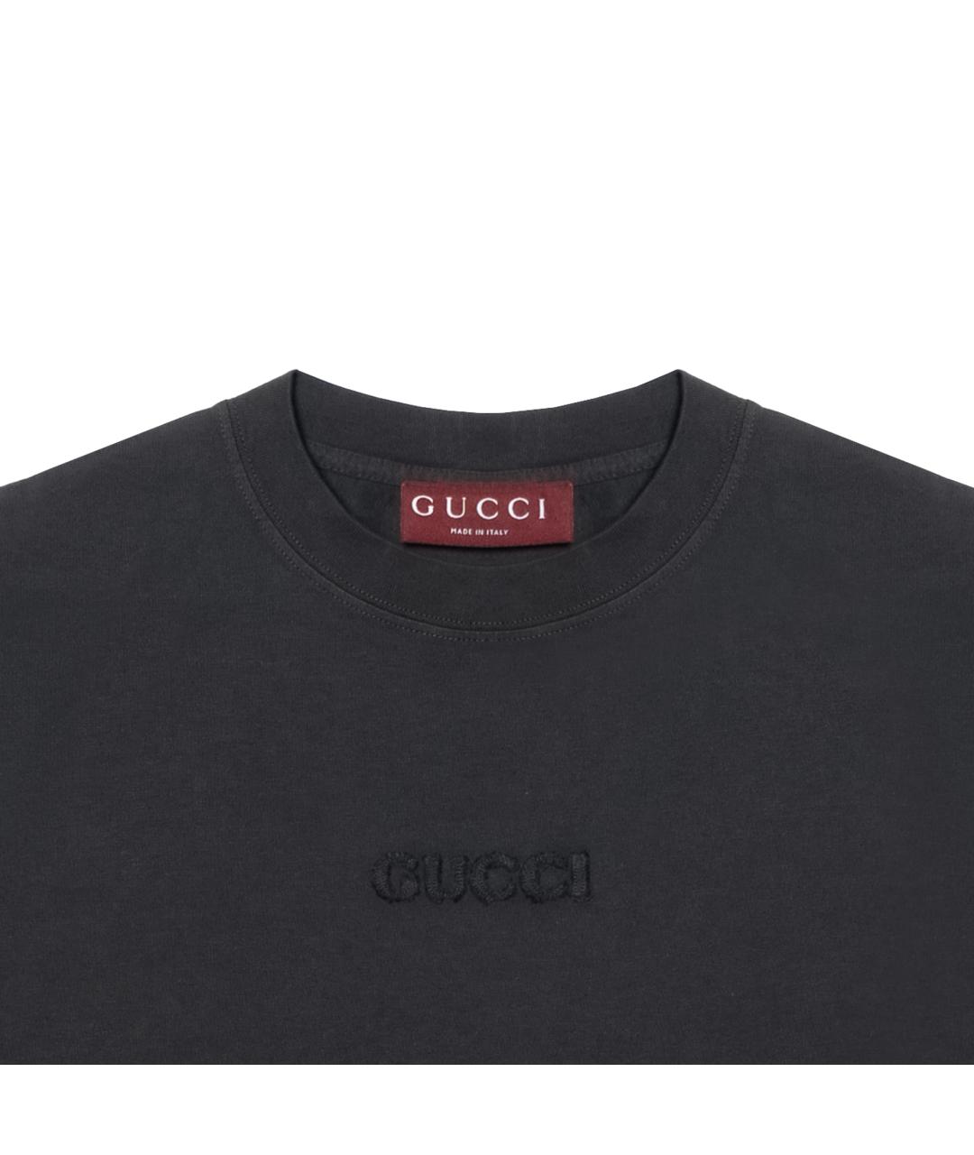 GUCCI Серая хлопковая футболка, фото 4