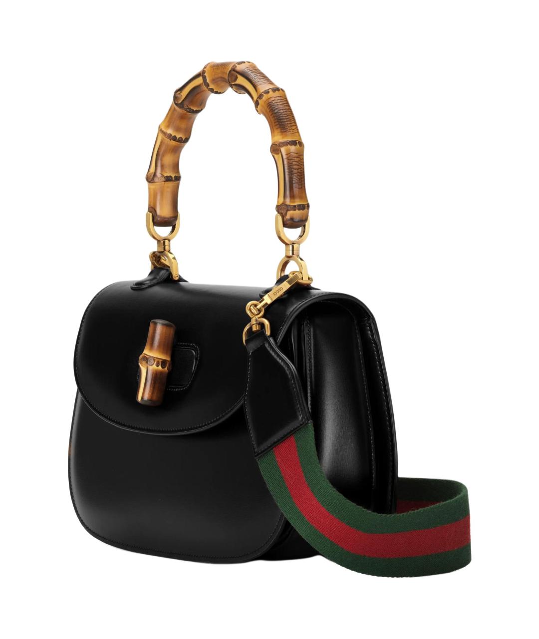 GUCCI Черная кожаная сумка с короткими ручками, фото 2