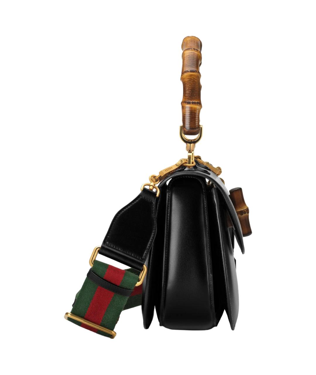 GUCCI Черная кожаная сумка с короткими ручками, фото 3