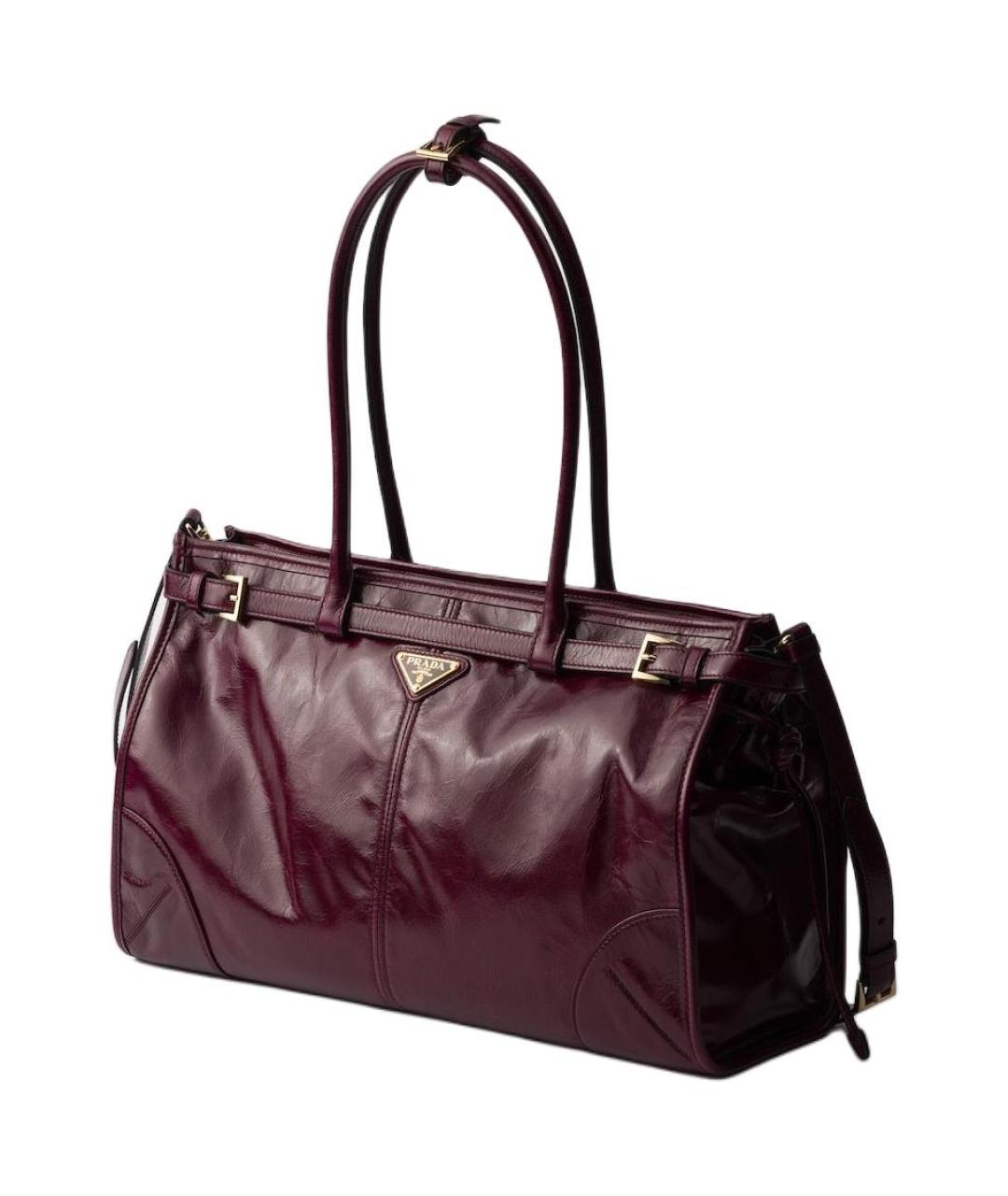 PRADA Бордовая кожаная сумка через плечо, фото 2