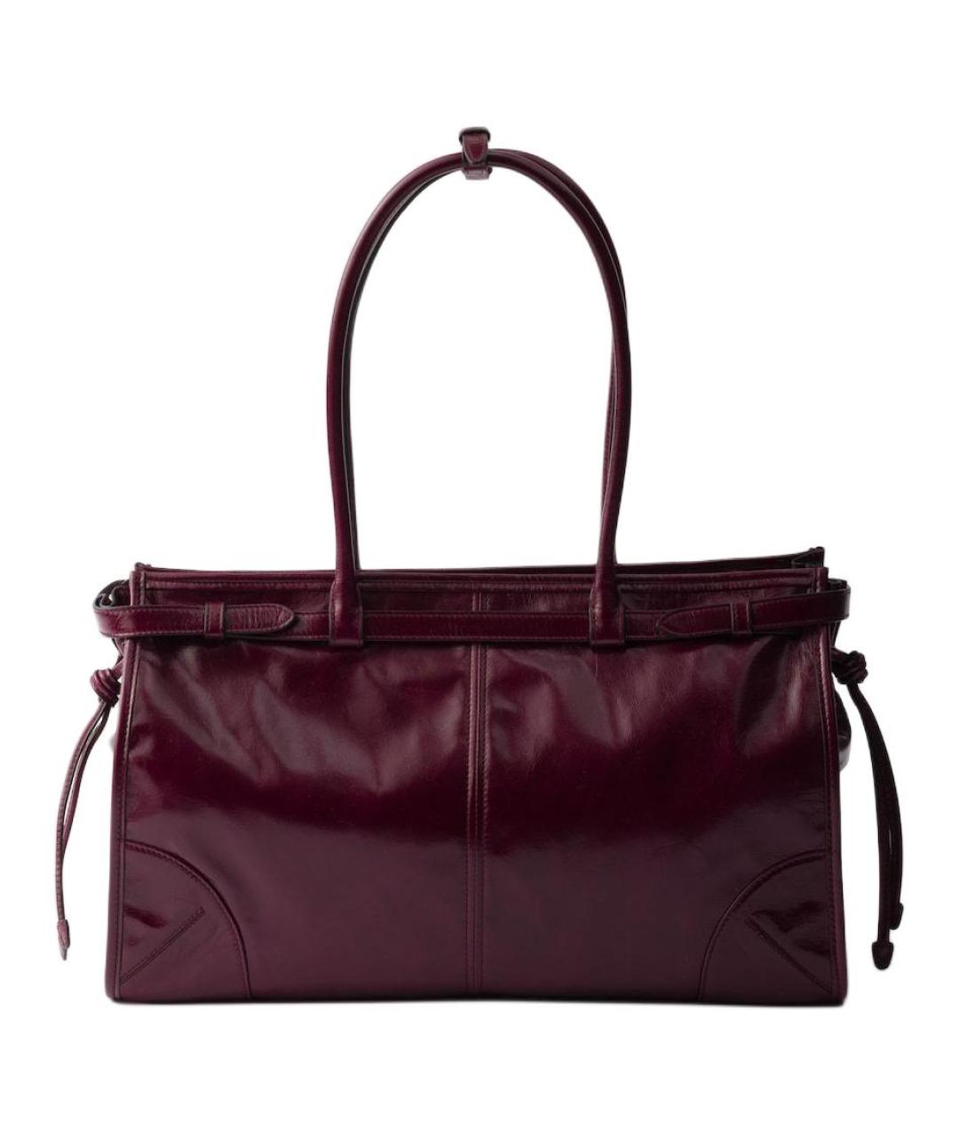 PRADA Бордовая кожаная сумка через плечо, фото 3