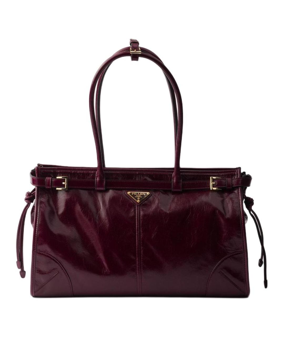 PRADA Бордовая кожаная сумка через плечо, фото 1