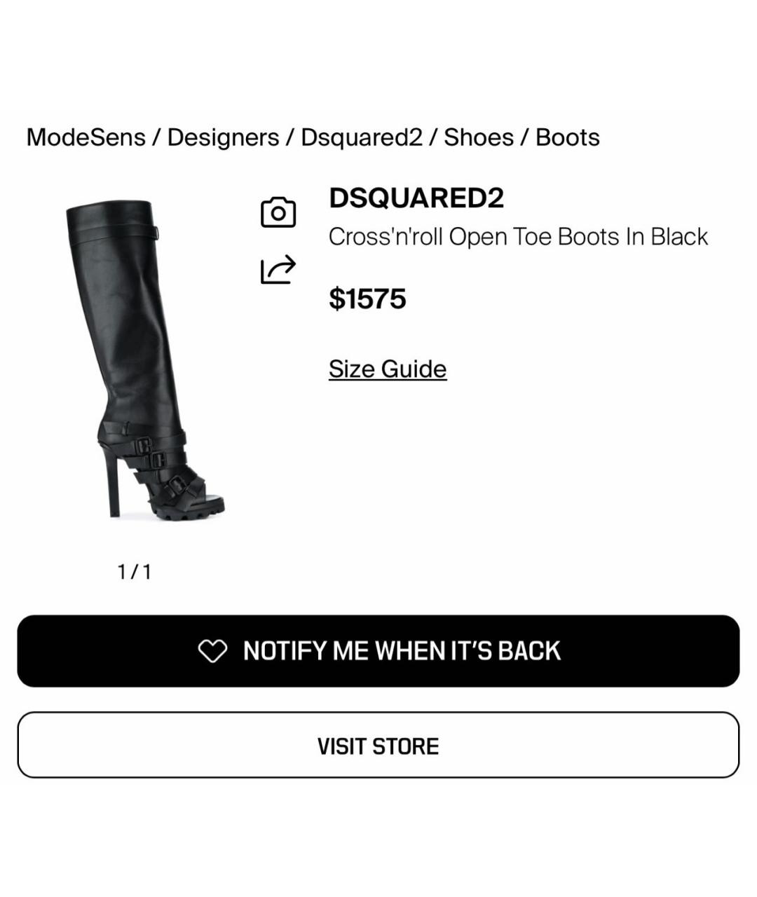 DSQUARED2 Черные кожаные сапоги, фото 7