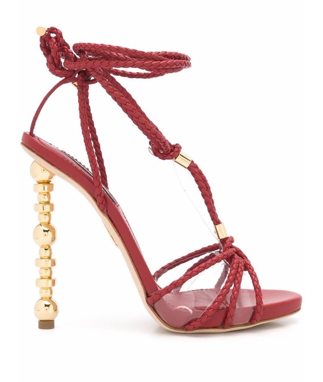 DSQUARED2 Красные кожаные босоножки, фото 6