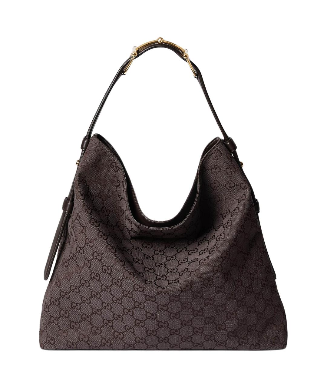 GUCCI Коричневая канва сумка тоут, фото 1