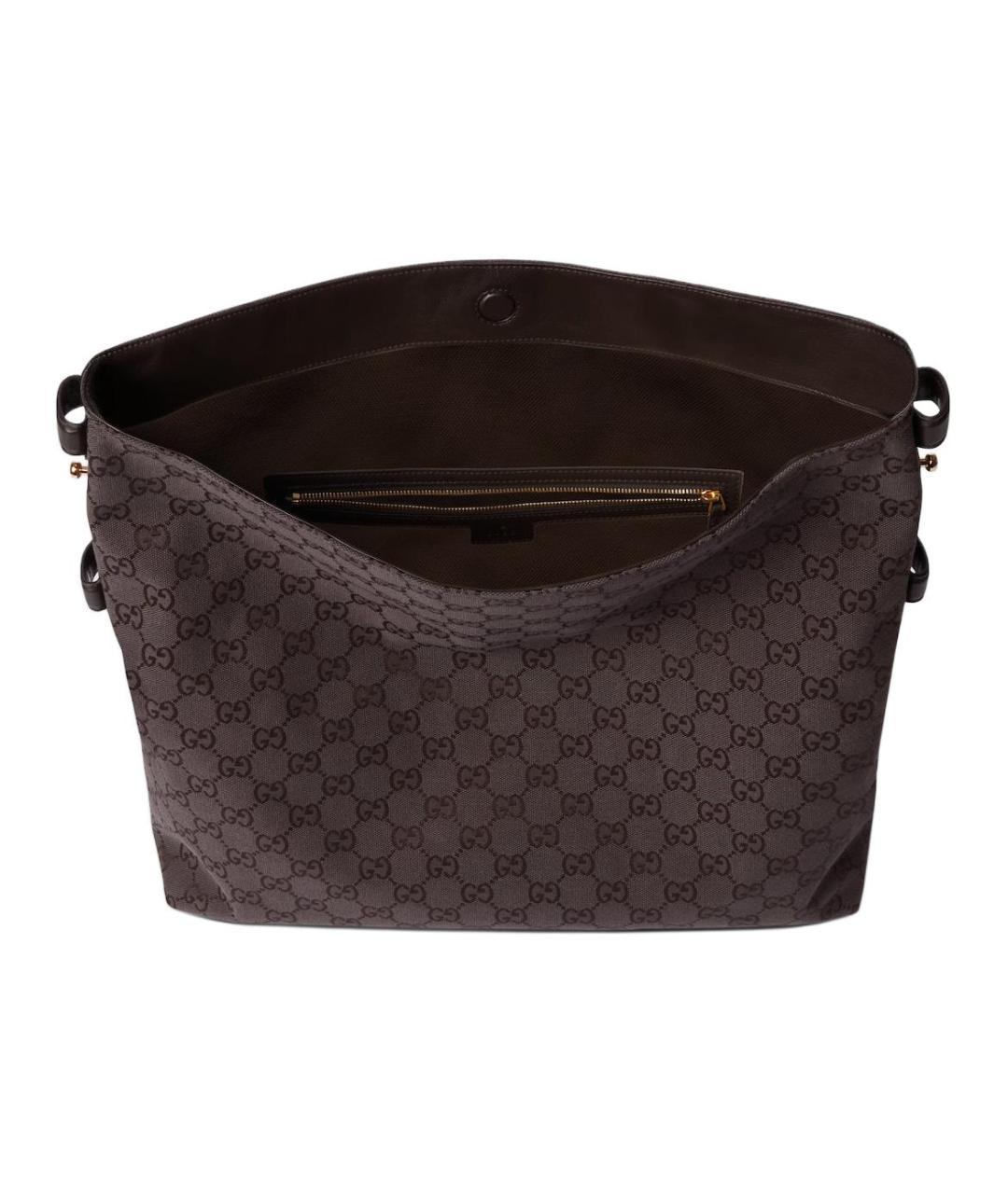 GUCCI Коричневая канва сумка тоут, фото 5