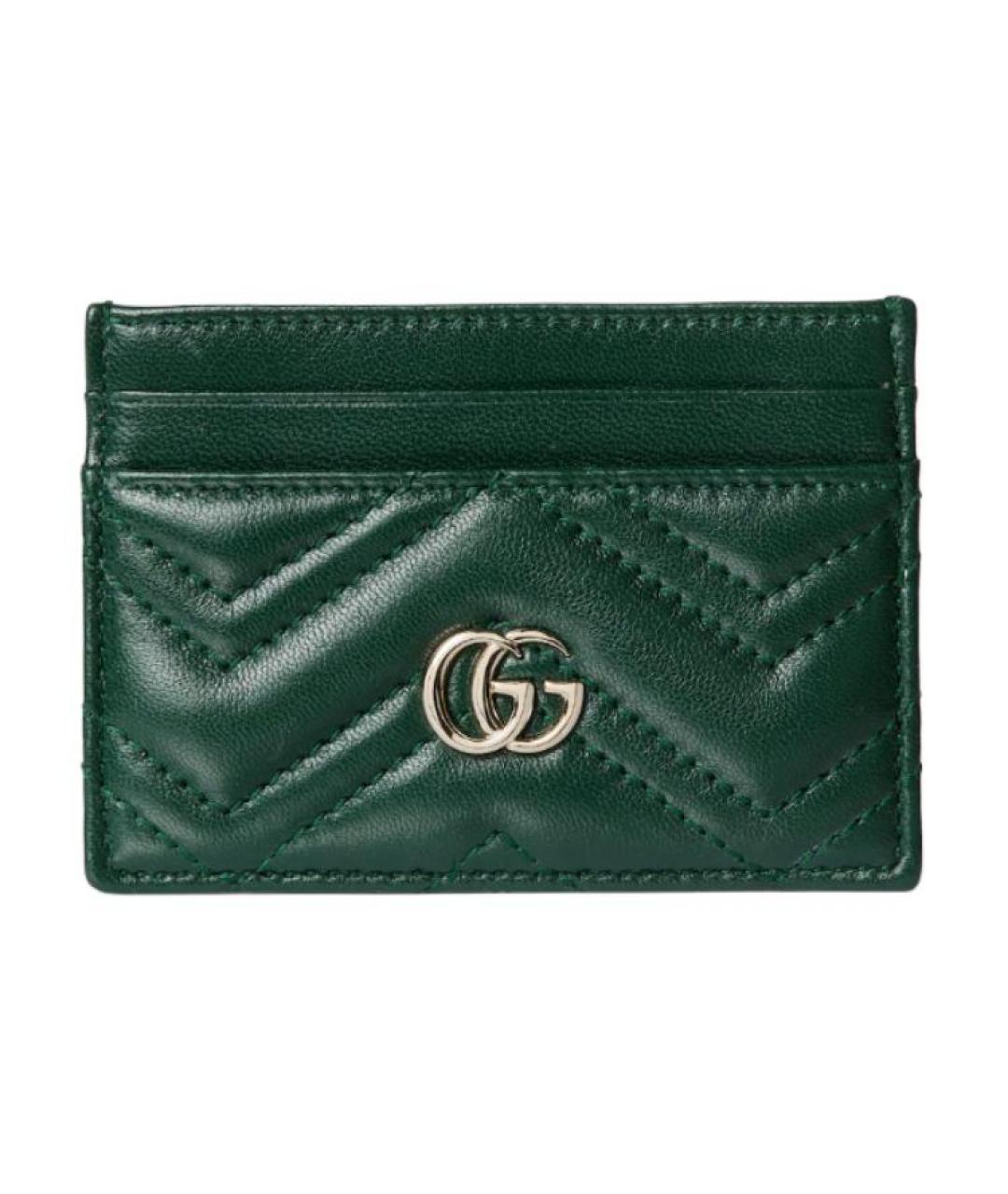 GUCCI Зеленый кожаный кардхолдер, фото 1