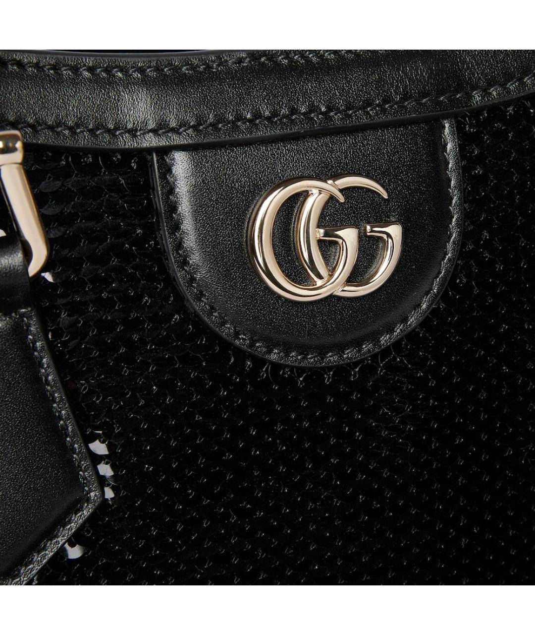 GUCCI Черная тканевая сумка тоут, фото 5