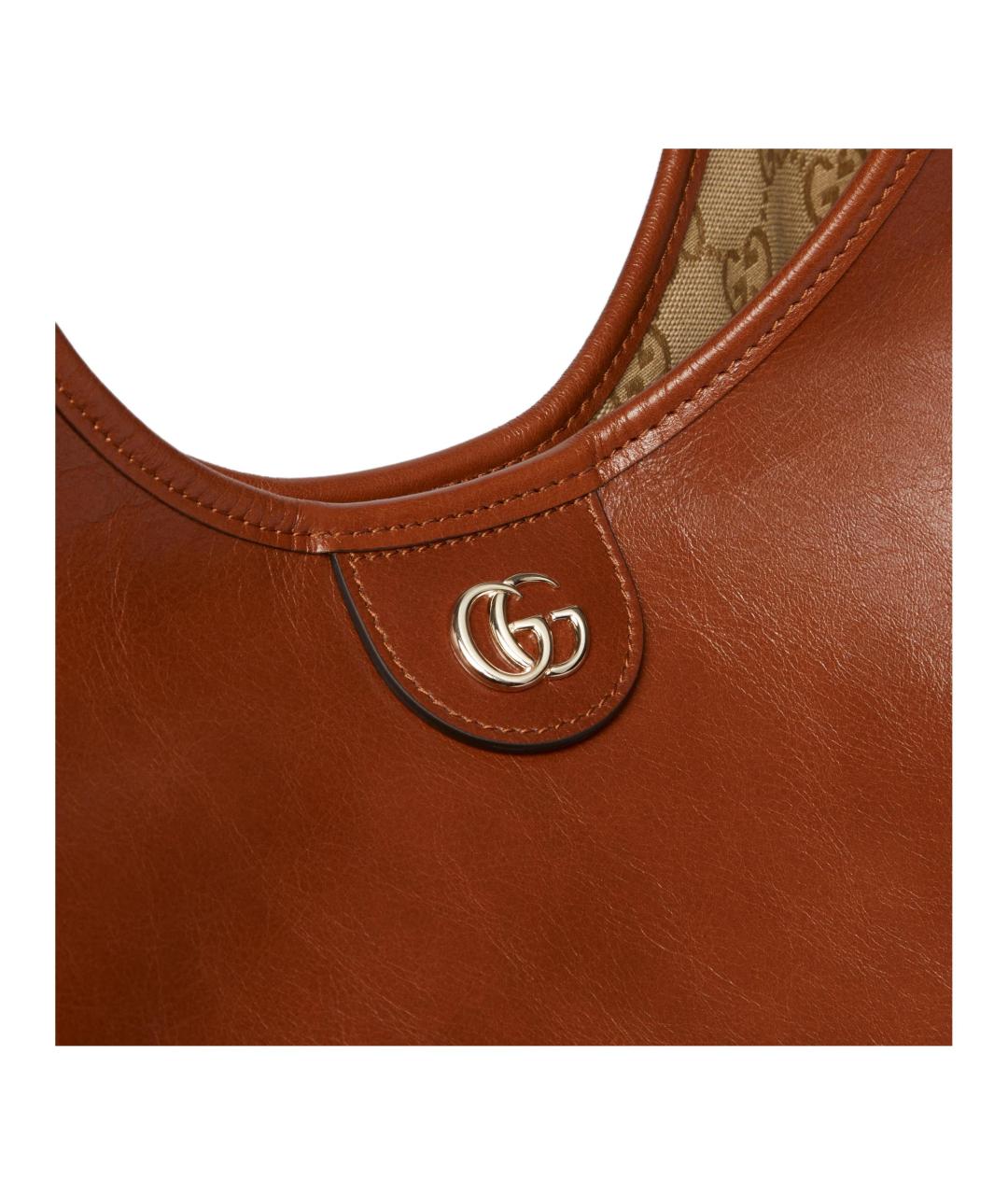 GUCCI Коричневая кожаная сумка тоут, фото 5