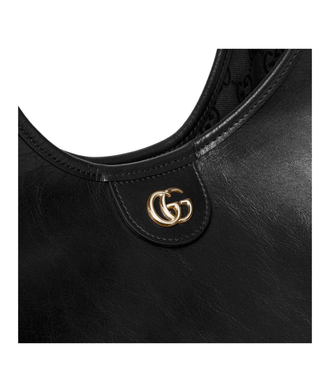 GUCCI Черная кожаная сумка тоут, фото 5