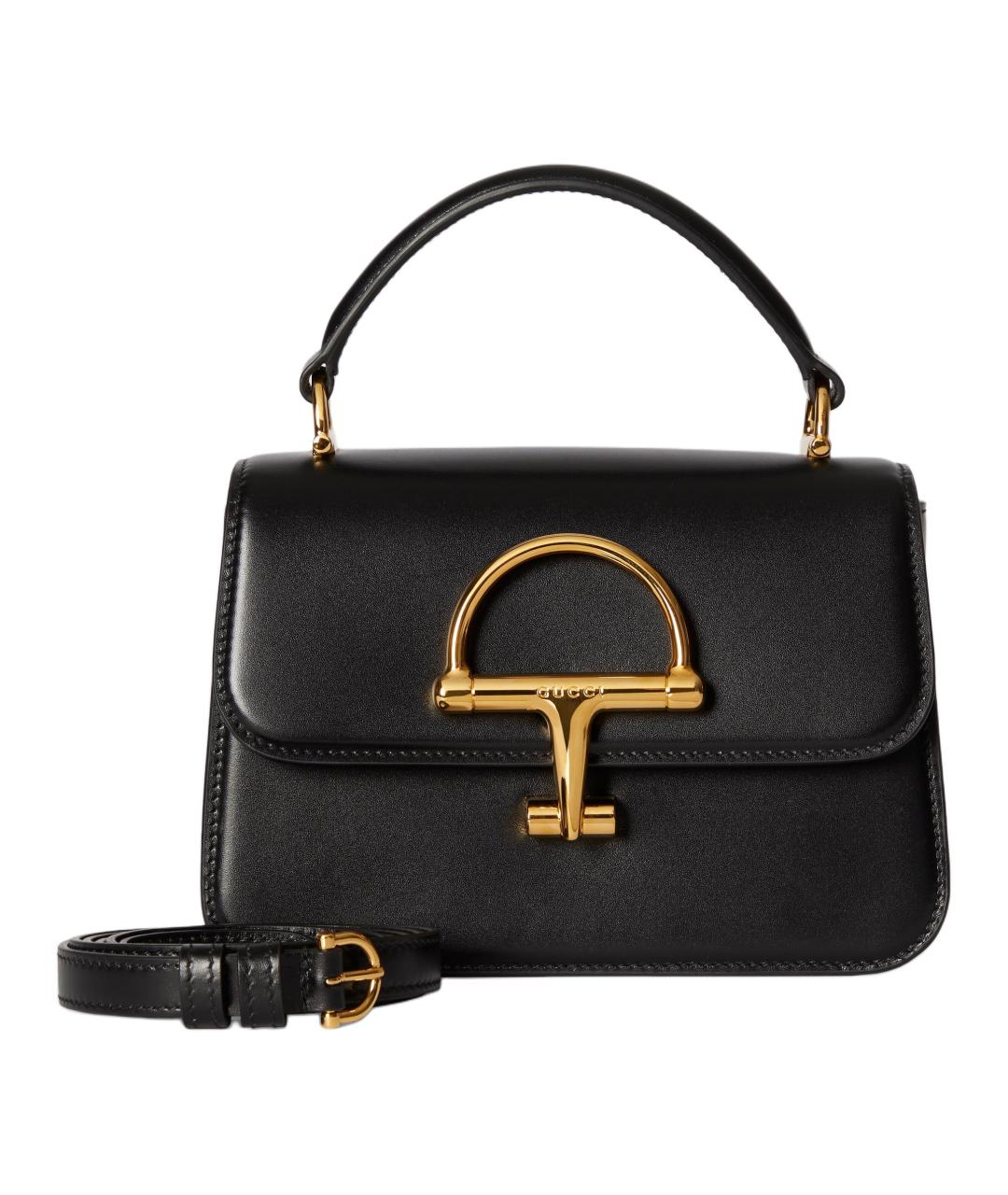 GUCCI Черная кожаная сумка с короткими ручками, фото 2