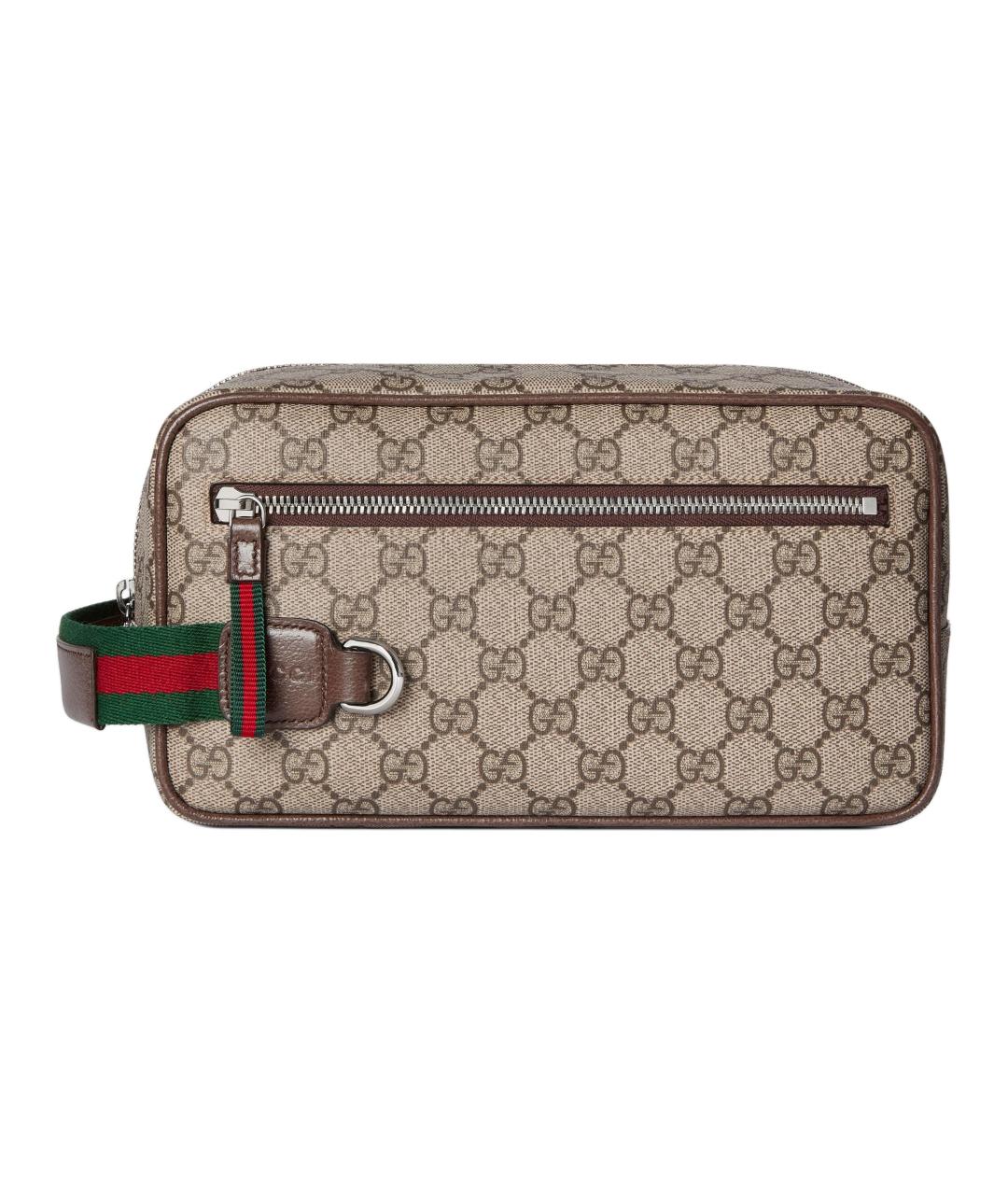 GUCCI Бежевая косметичка из канвы, фото 1