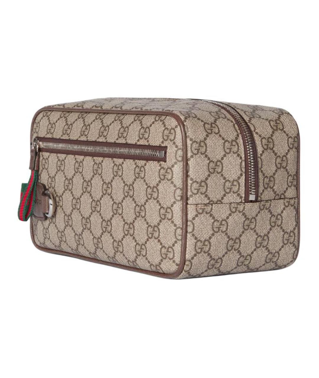 GUCCI Бежевая косметичка из канвы, фото 2