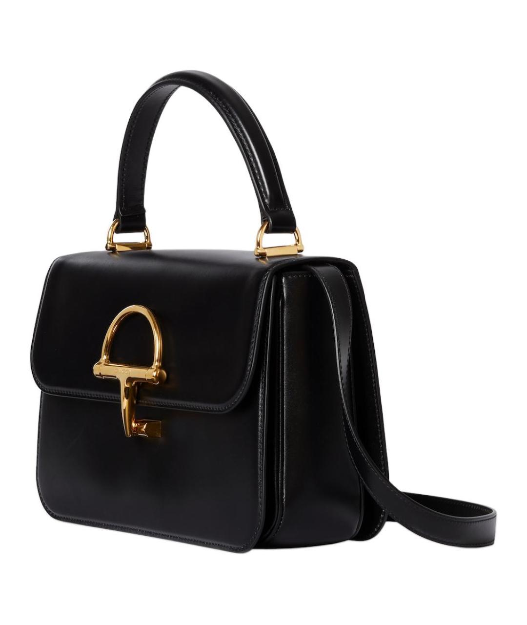 GUCCI Черная кожаная сумка с короткими ручками, фото 2