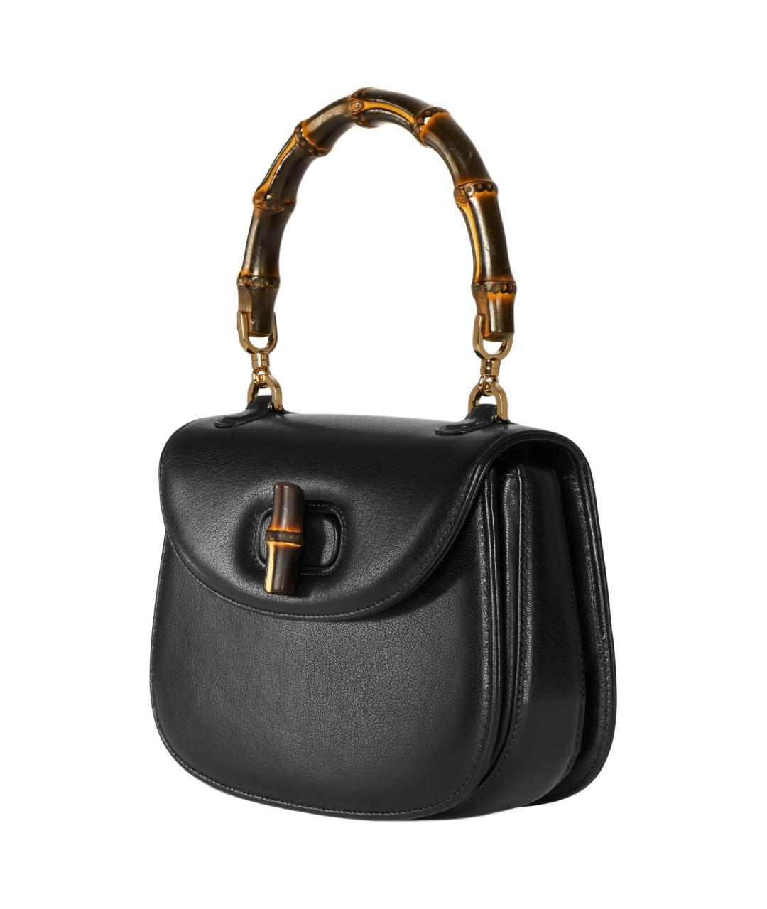 GUCCI Черная кожаная сумка через плечо, фото 3