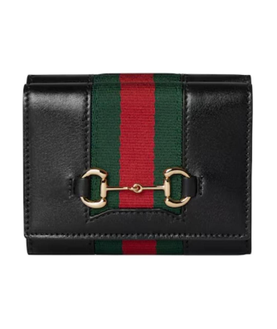 GUCCI Черный кожаный кошелек, фото 1