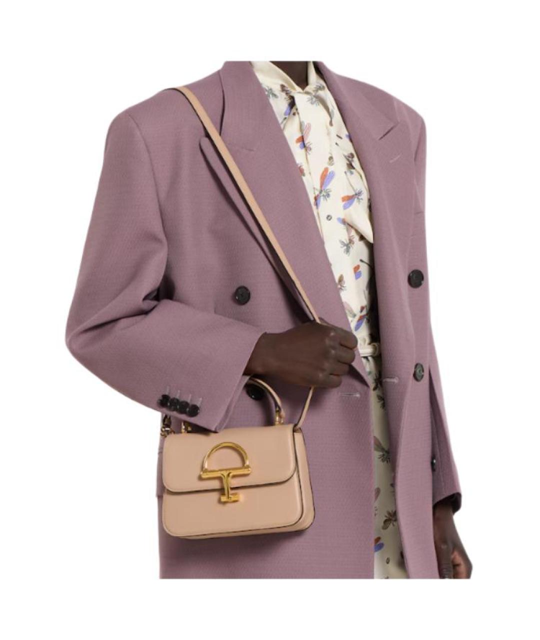 GUCCI Бежевая кожаная сумка через плечо, фото 5