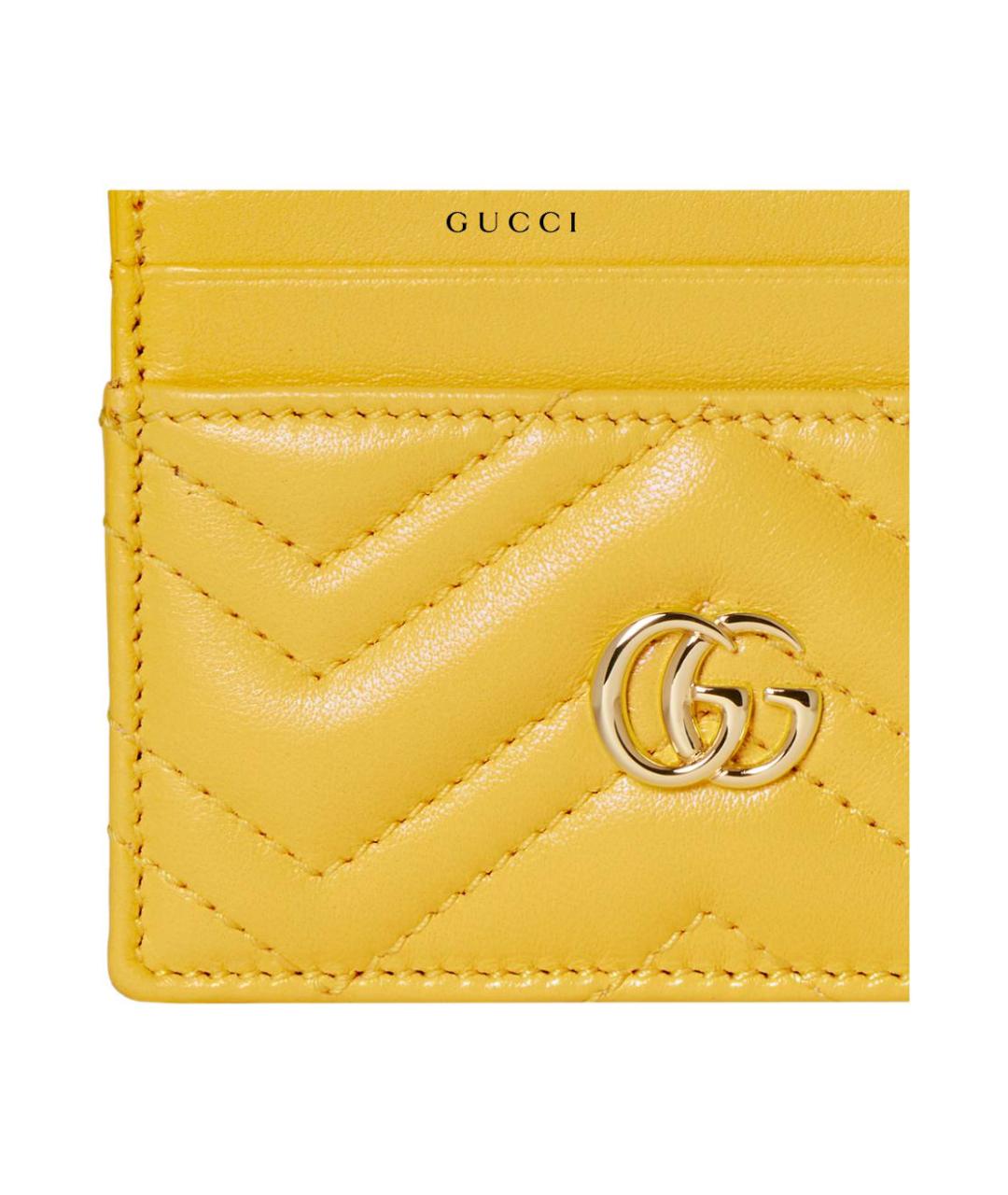 GUCCI Желтый кожаный кардхолдер, фото 5