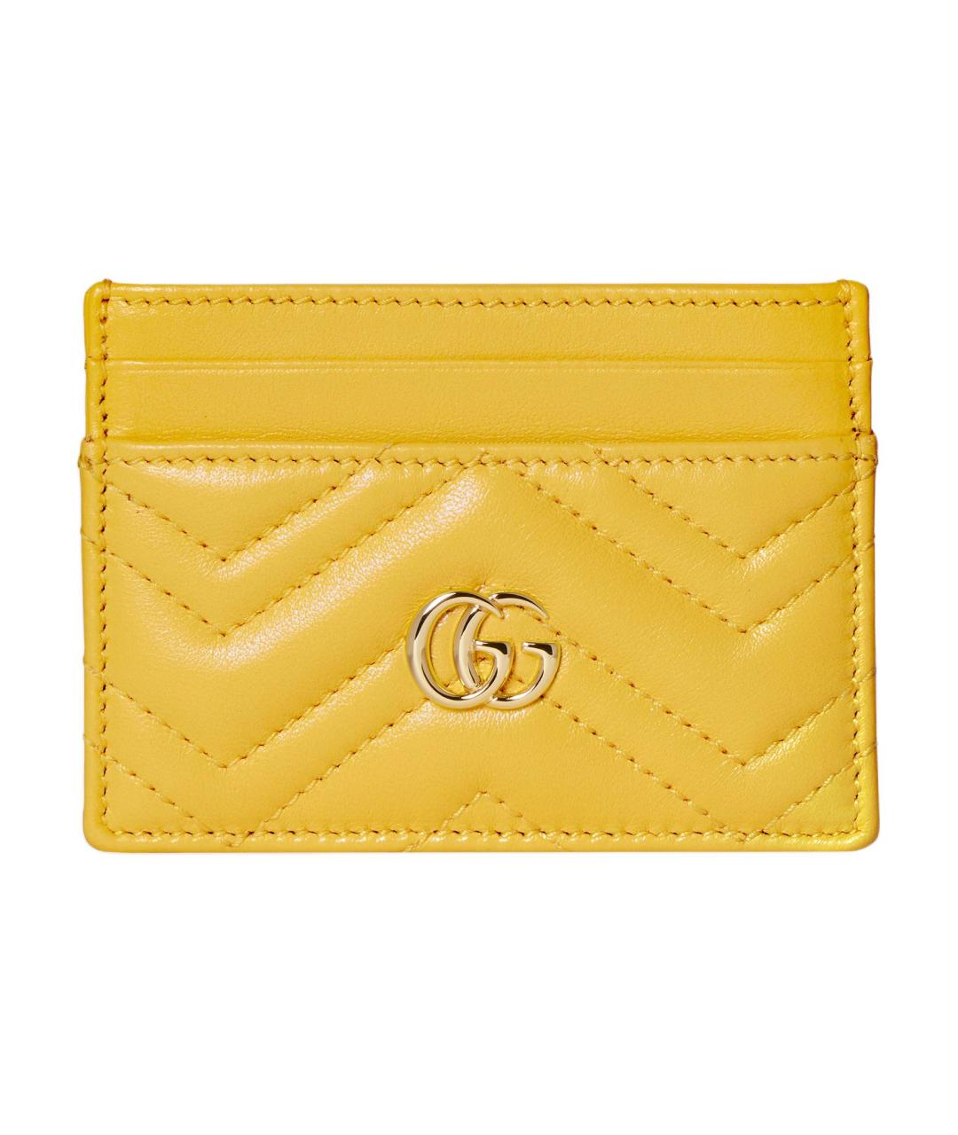 GUCCI Желтый кожаный кардхолдер, фото 1