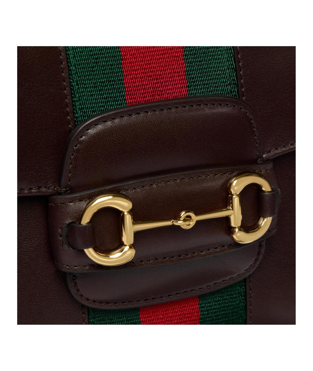 GUCCI Коричневая кожаная сумка через плечо, фото 5
