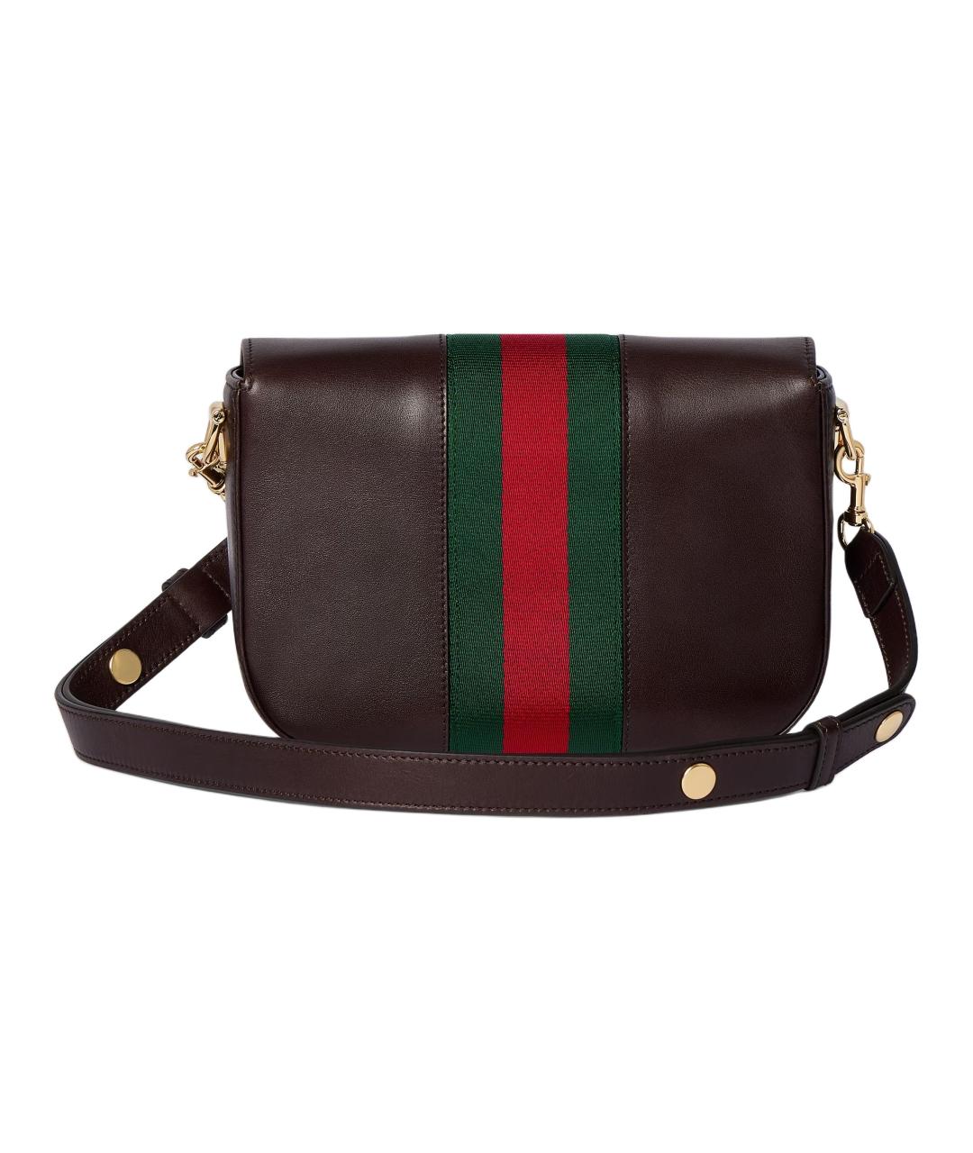GUCCI Коричневая кожаная сумка через плечо, фото 3
