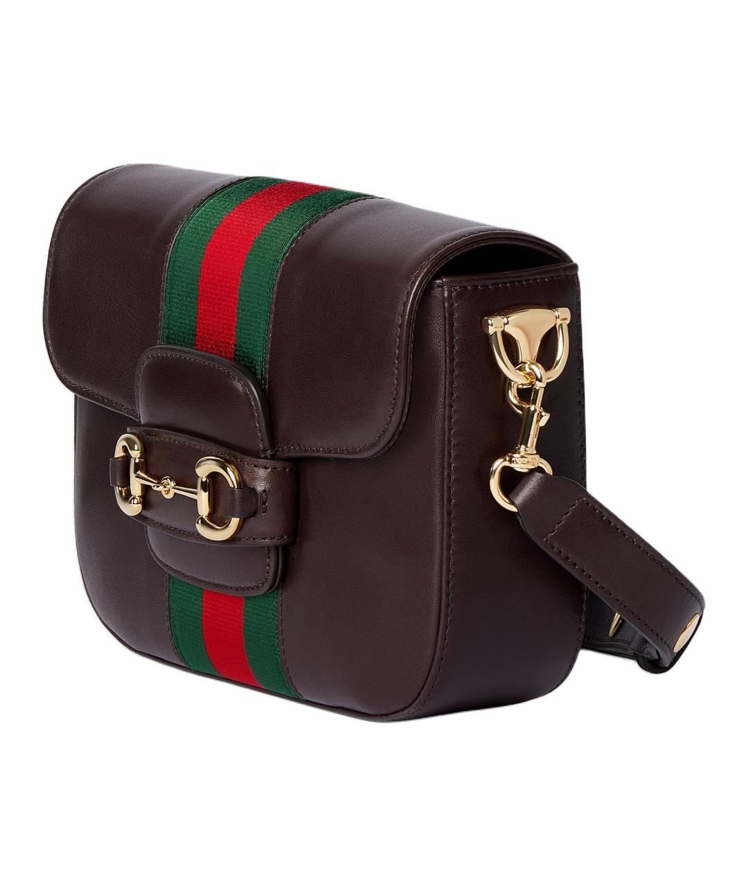 GUCCI Коричневая кожаная сумка через плечо, фото 2