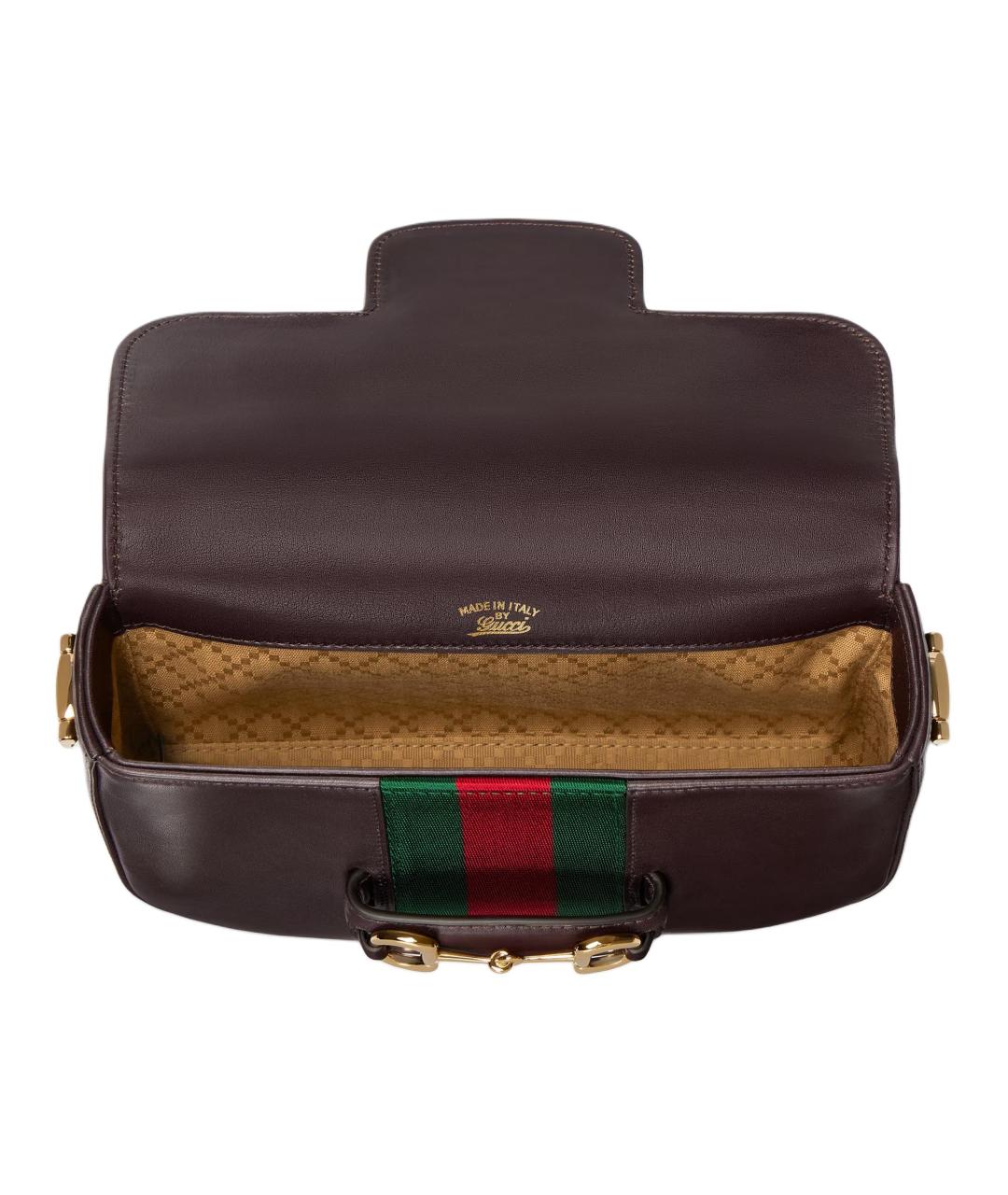 GUCCI Коричневая кожаная сумка через плечо, фото 4