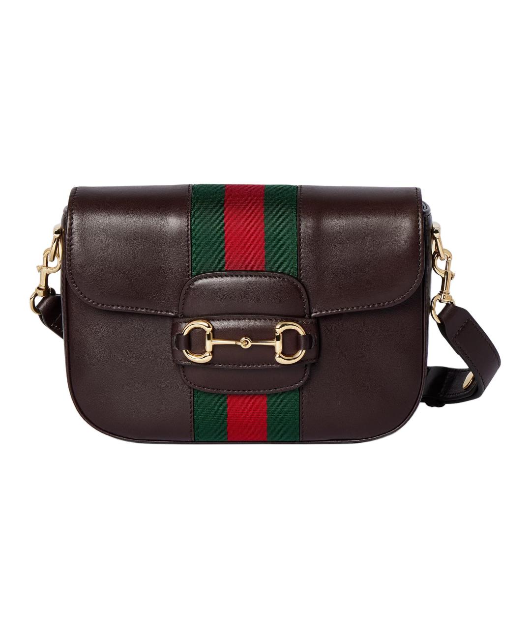 GUCCI Коричневая кожаная сумка через плечо, фото 1