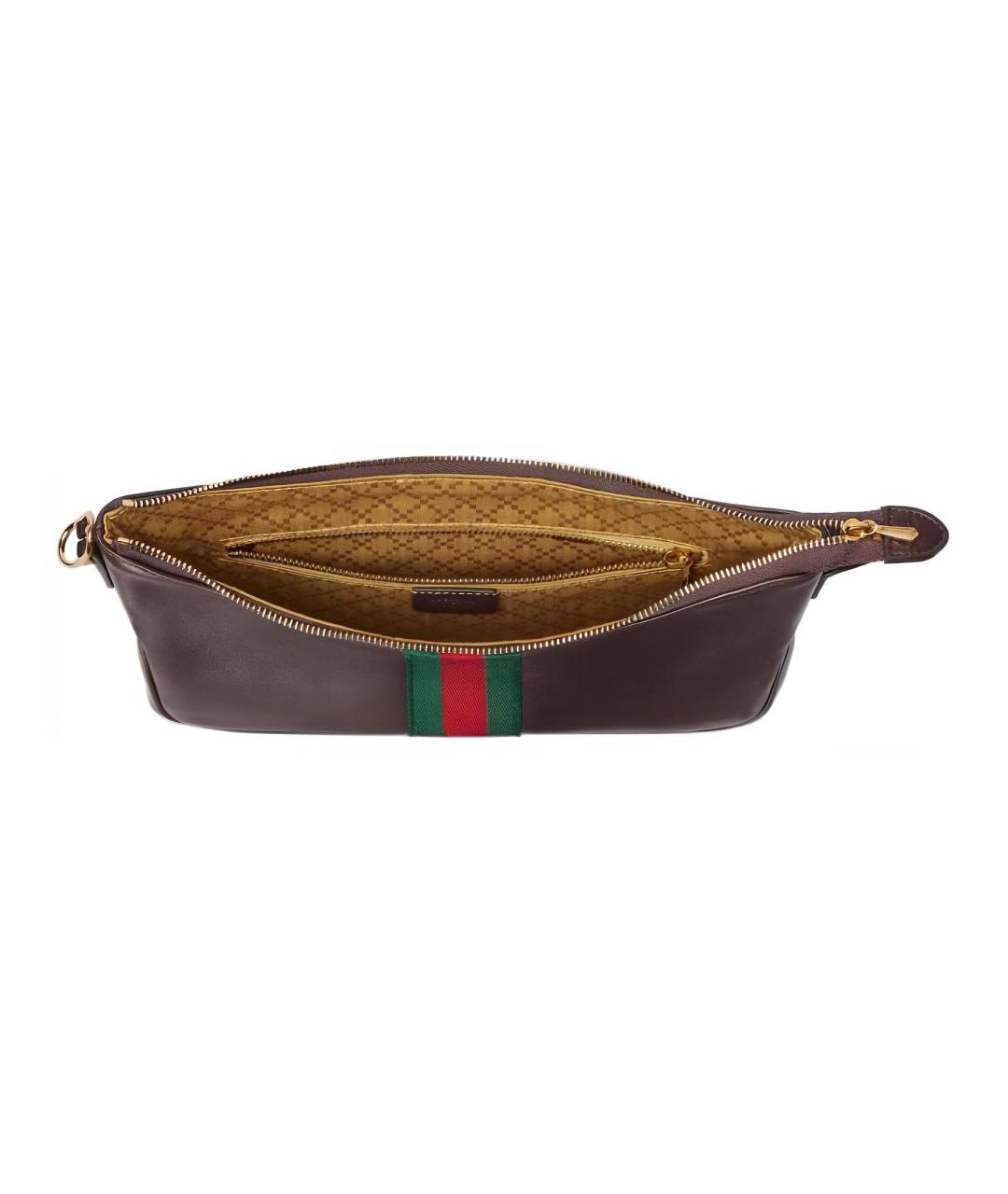 GUCCI Коричневая кожаная сумка с короткими ручками, фото 5