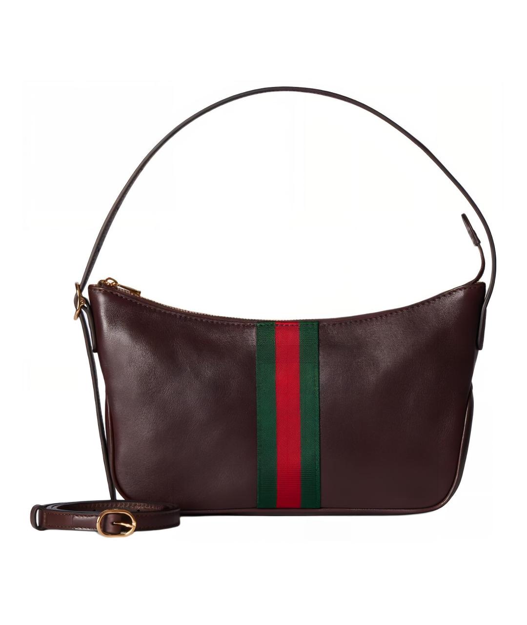 GUCCI Коричневая кожаная сумка с короткими ручками, фото 2