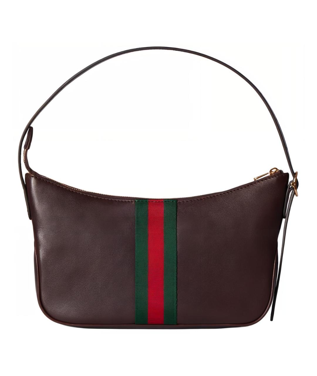 GUCCI Коричневая кожаная сумка с короткими ручками, фото 4