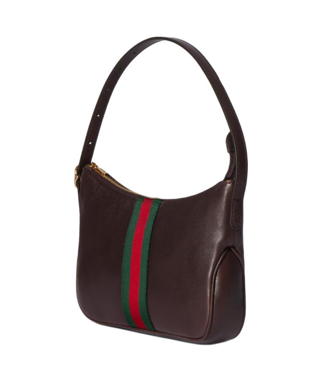 GUCCI Коричневая кожаная сумка с короткими ручками, фото 3