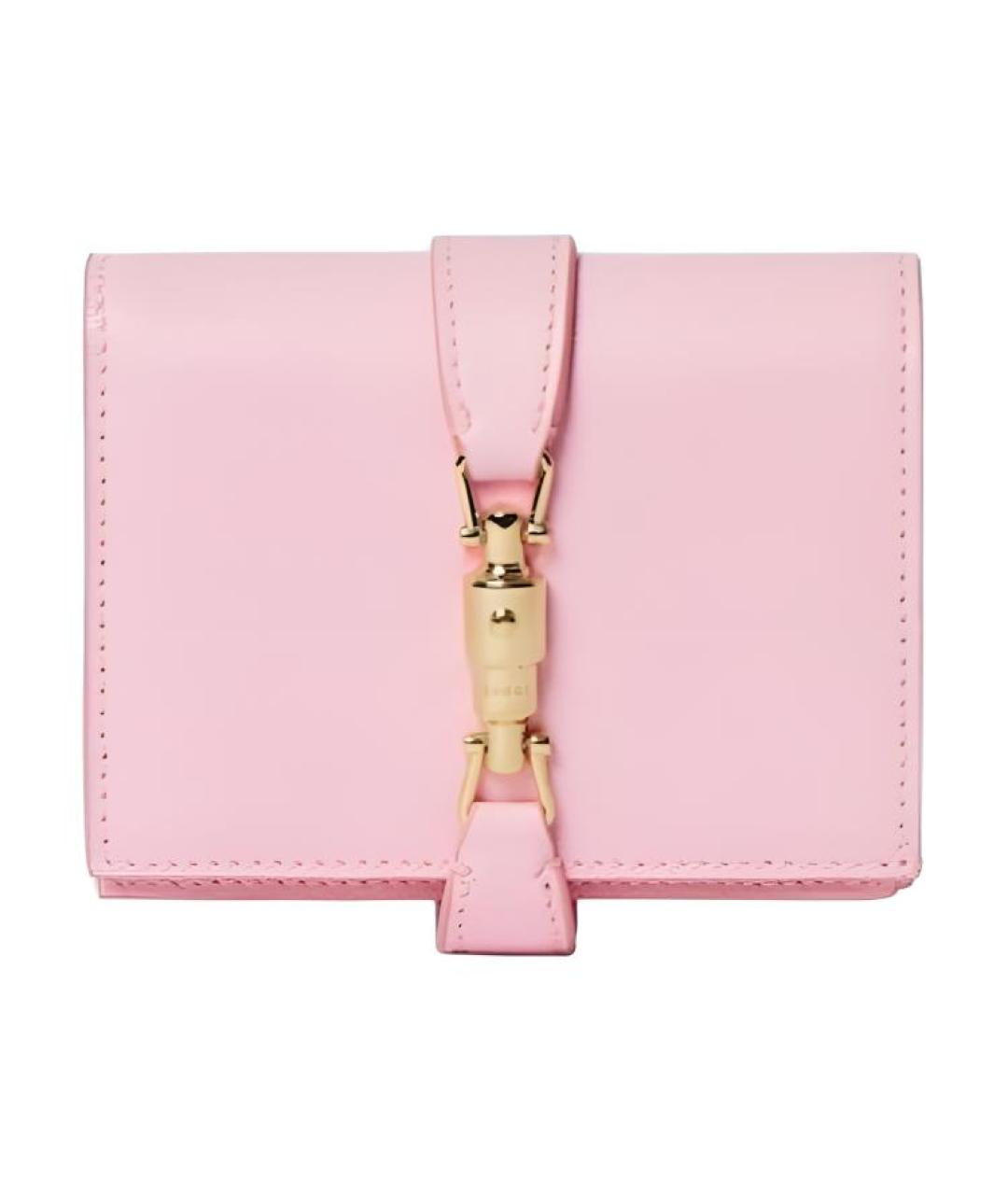 GUCCI Розовый кожаный кошелек, фото 1