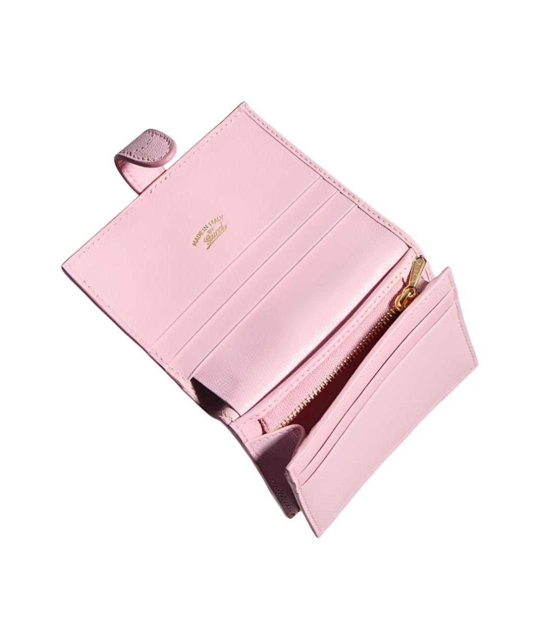 GUCCI Розовый кожаный кошелек, фото 4
