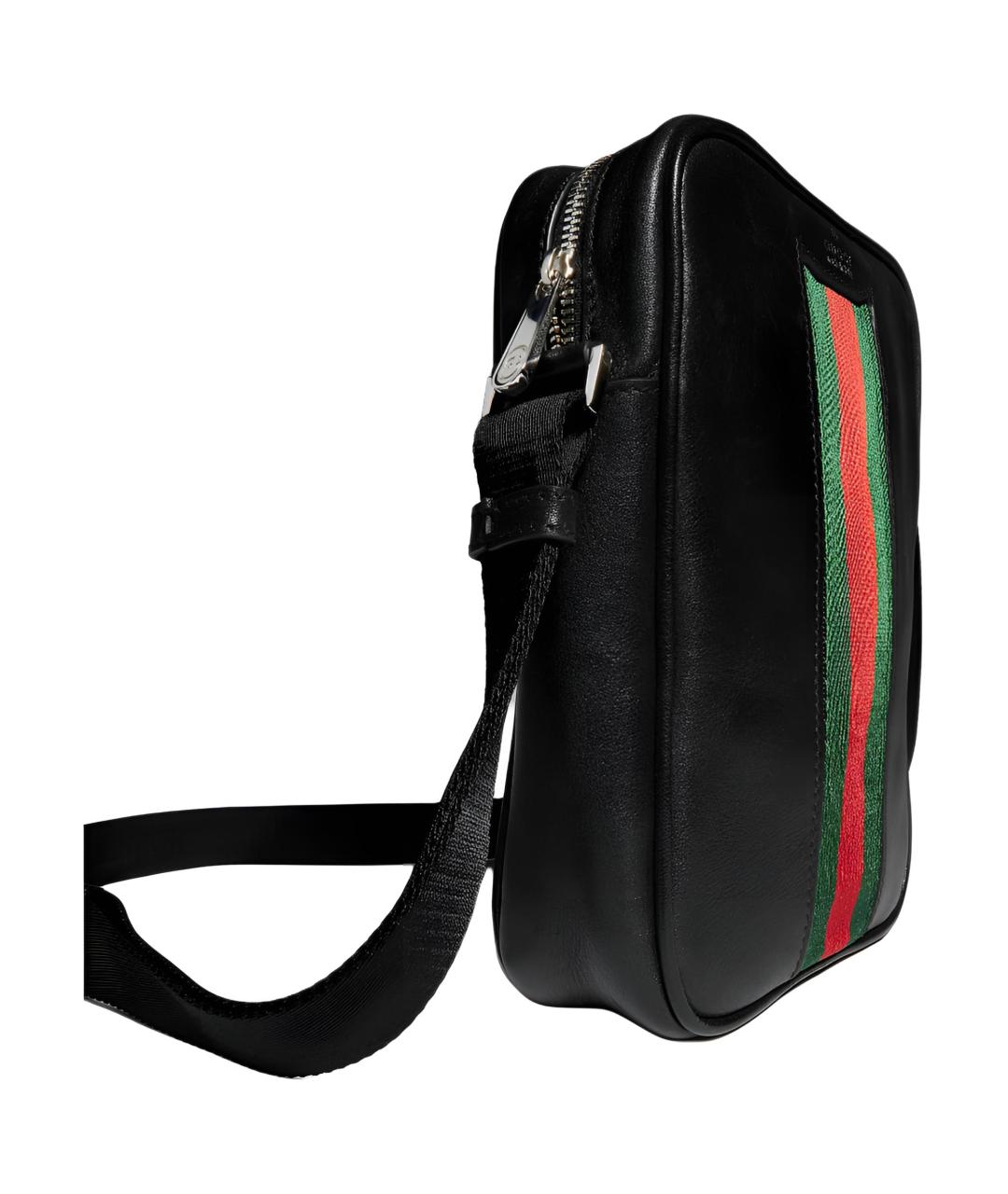 GUCCI Черная кожаная сумка через плечо, фото 2