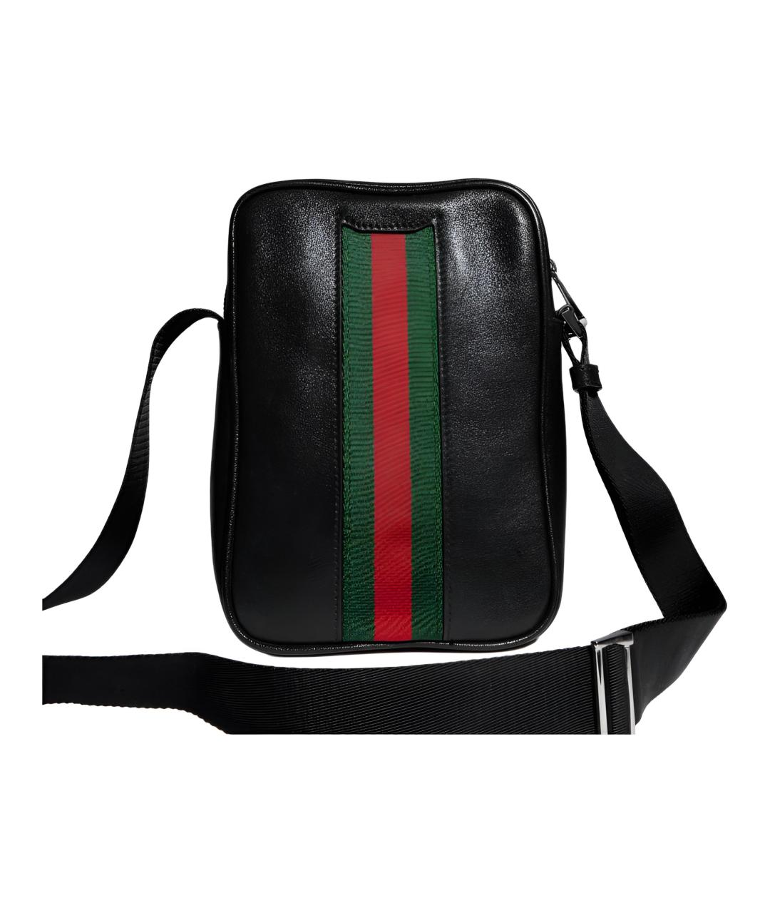 GUCCI Черная кожаная сумка через плечо, фото 3