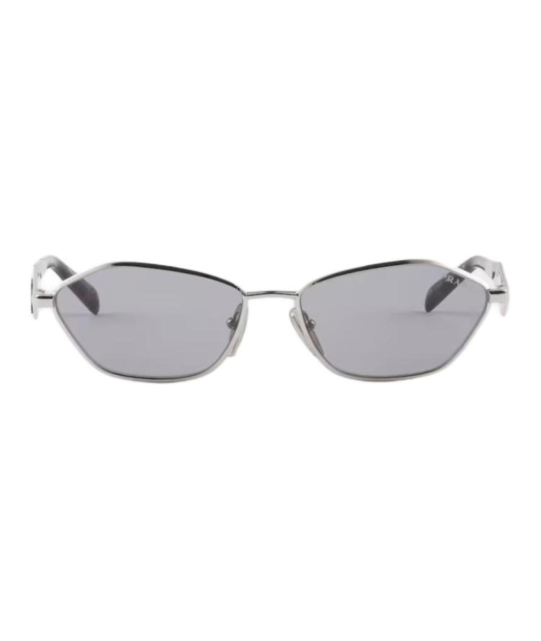 PRADA Серебряные металлические солнцезащитные очки, фото 2
