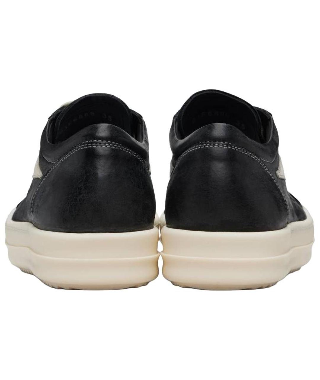 RICK OWENS Черные кожаные кеды, фото 4