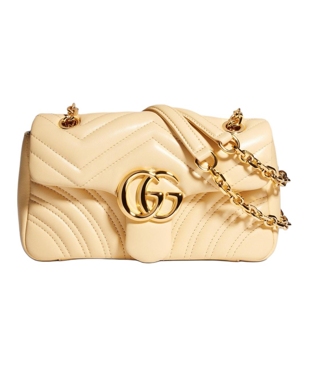 GUCCI Желтая кожаная сумка через плечо, фото 1