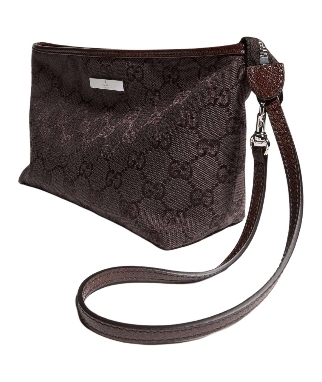 GUCCI Коричневая сумка с короткими ручками из канвы, фото 3
