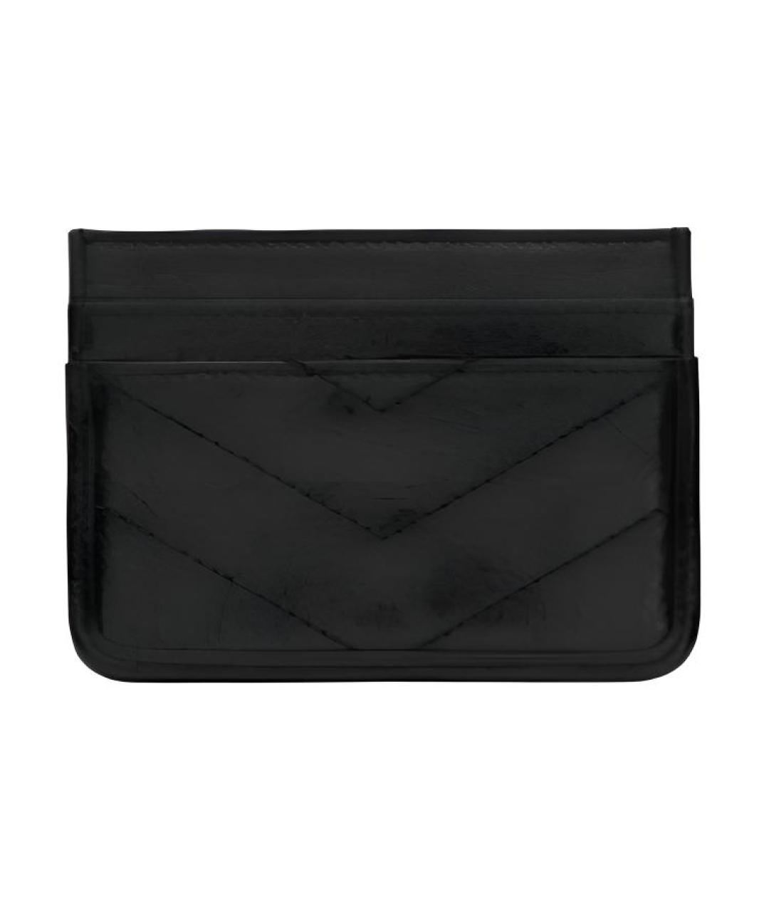 SAINT LAURENT Черный кожаный кардхолдер, фото 2