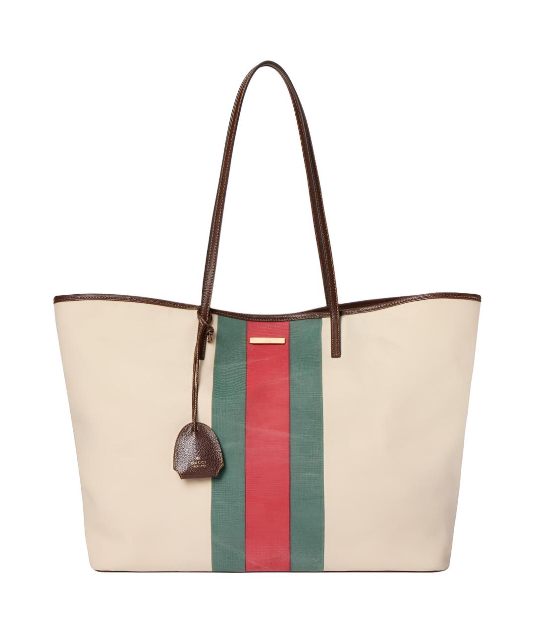 GUCCI Бежевая тканевая сумка через плечо, фото 1