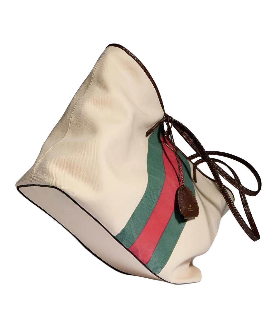 GUCCI Бежевая тканевая сумка через плечо, фото 5