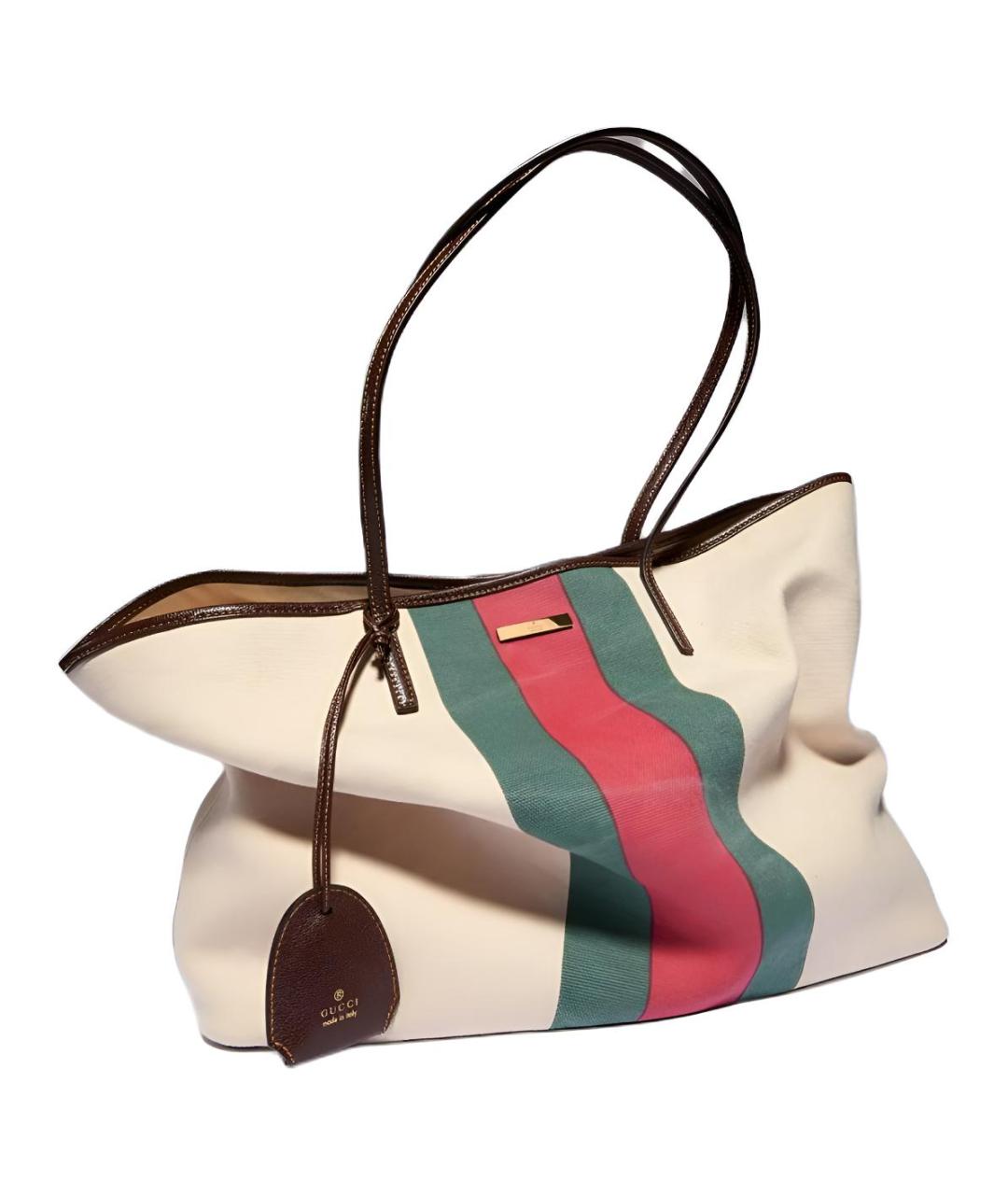 GUCCI Бежевая тканевая сумка через плечо, фото 3