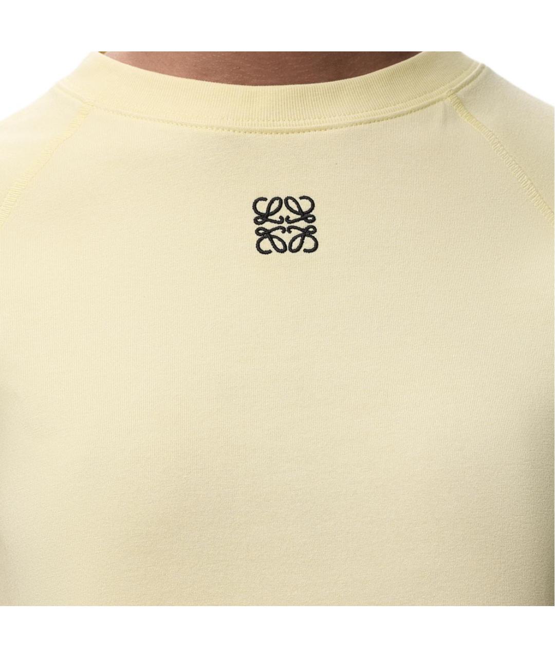 LOEWE Желтая хлопковая футболка, фото 5