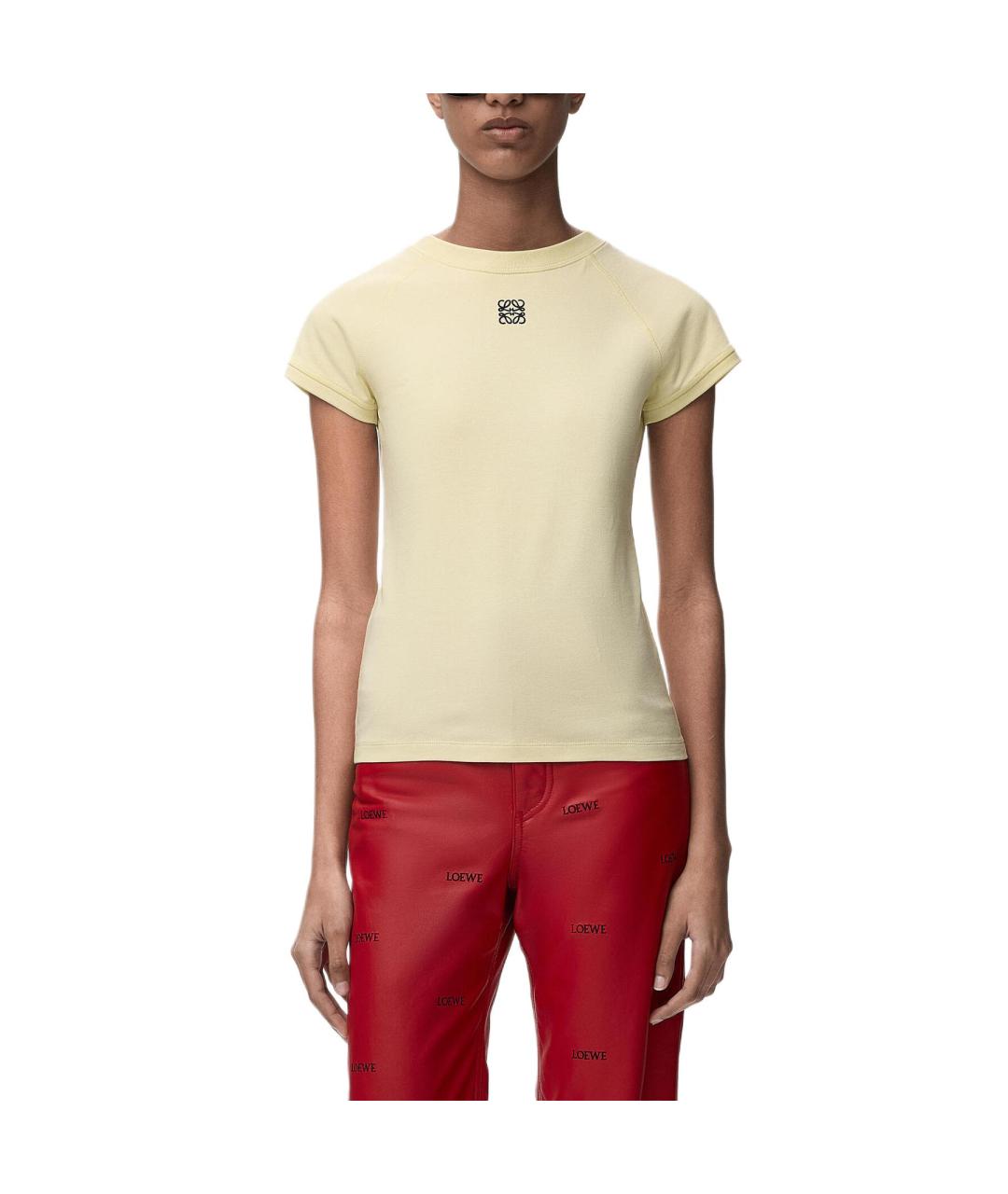 LOEWE Желтая хлопковая футболка, фото 3