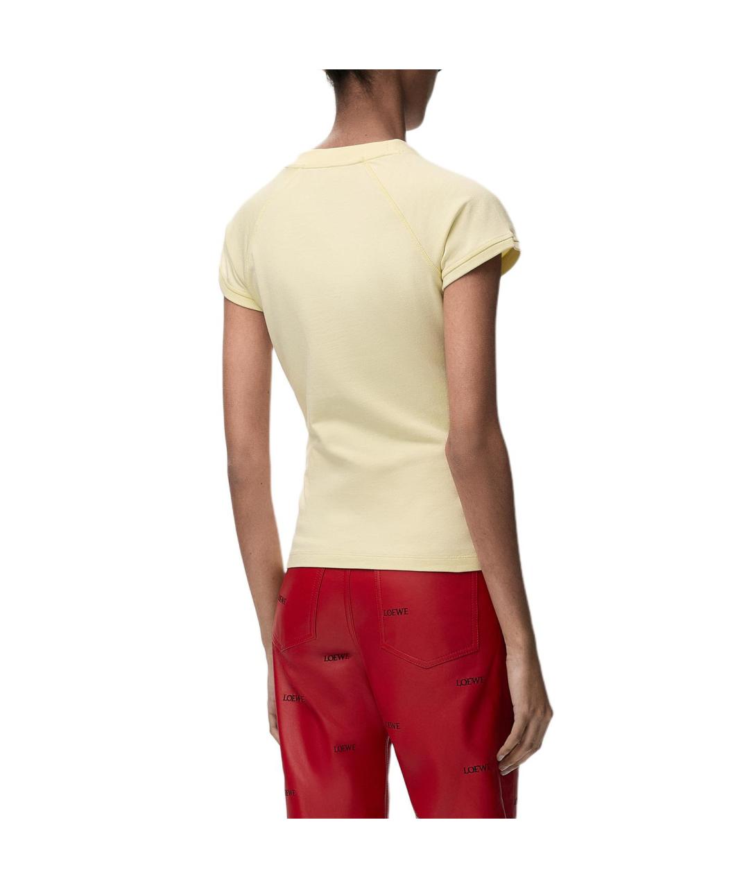 LOEWE Желтая хлопковая футболка, фото 4